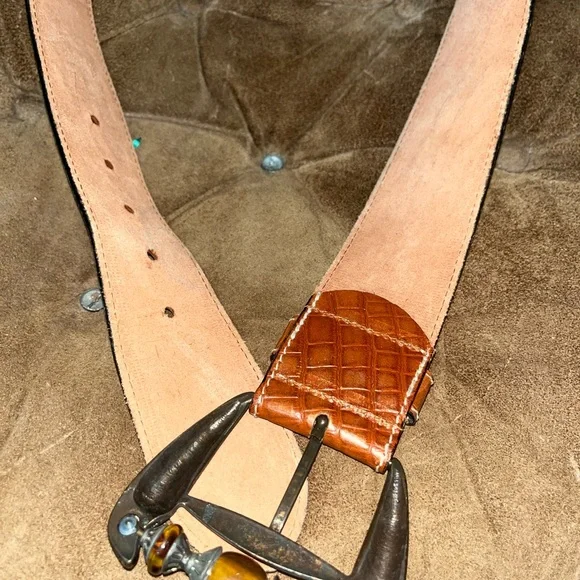 I.Magnin Vtg. Leather Belt Made in Italy 🌵Large - Picture 9 of 10